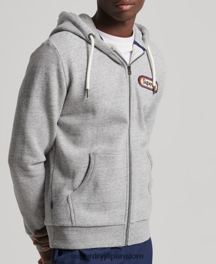 ヴィンテージコアロゴシーズナルジップパーカー 男性 Superdry 衣類 グレー 2J62PZ5163