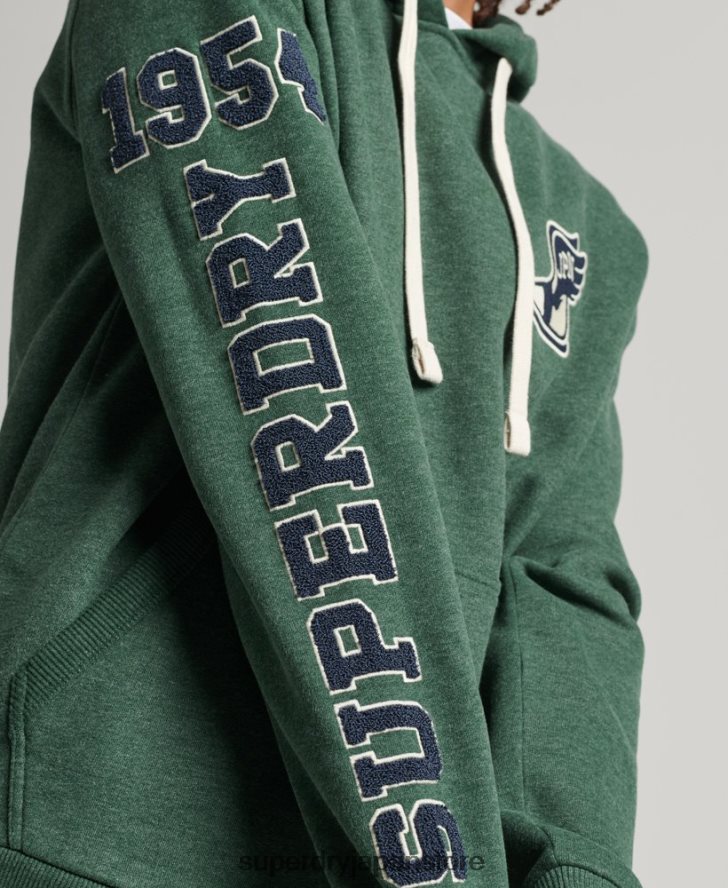 ヴィンテージスクリプトスタイルカレッジパーカー 男性 Superdry 衣類 緑 2J62PZ5164