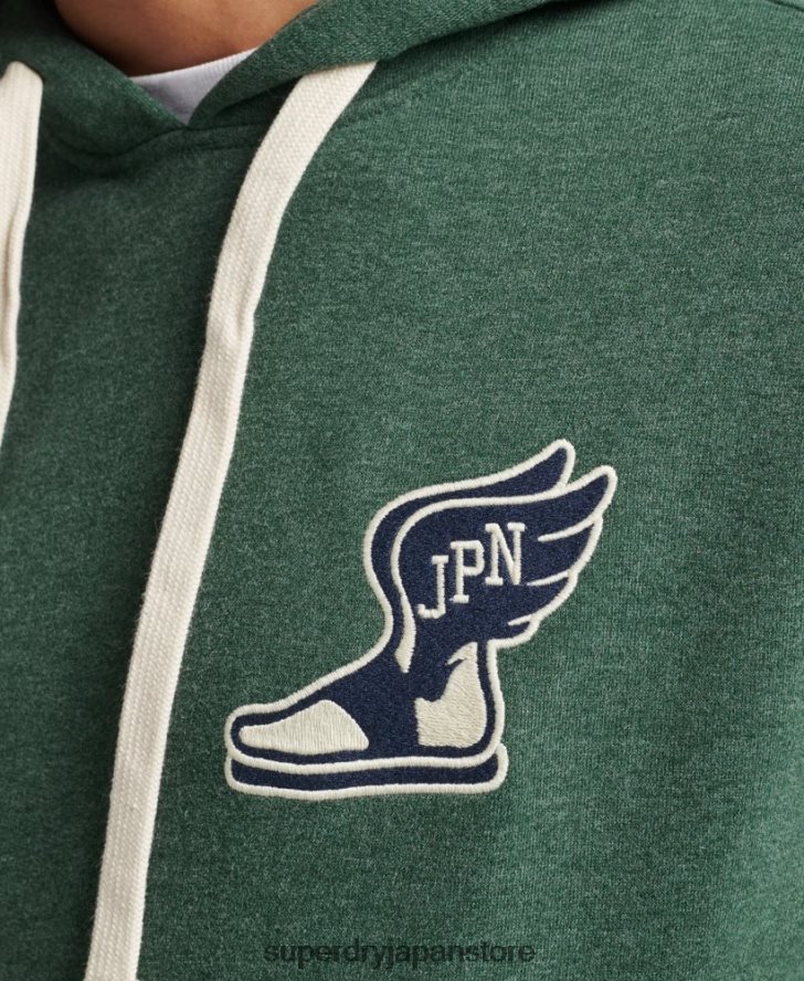 ヴィンテージスクリプトスタイルカレッジパーカー 男性 Superdry 衣類 緑 2J62PZ5164