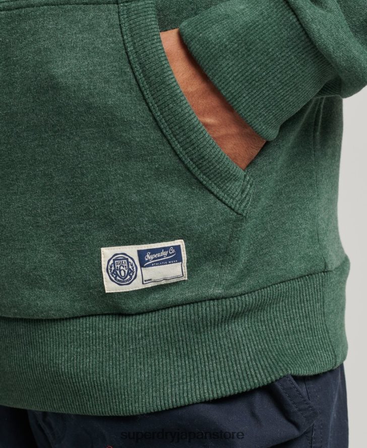 ヴィンテージスクリプトスタイルカレッジパーカー 男性 Superdry 衣類 緑 2J62PZ5164