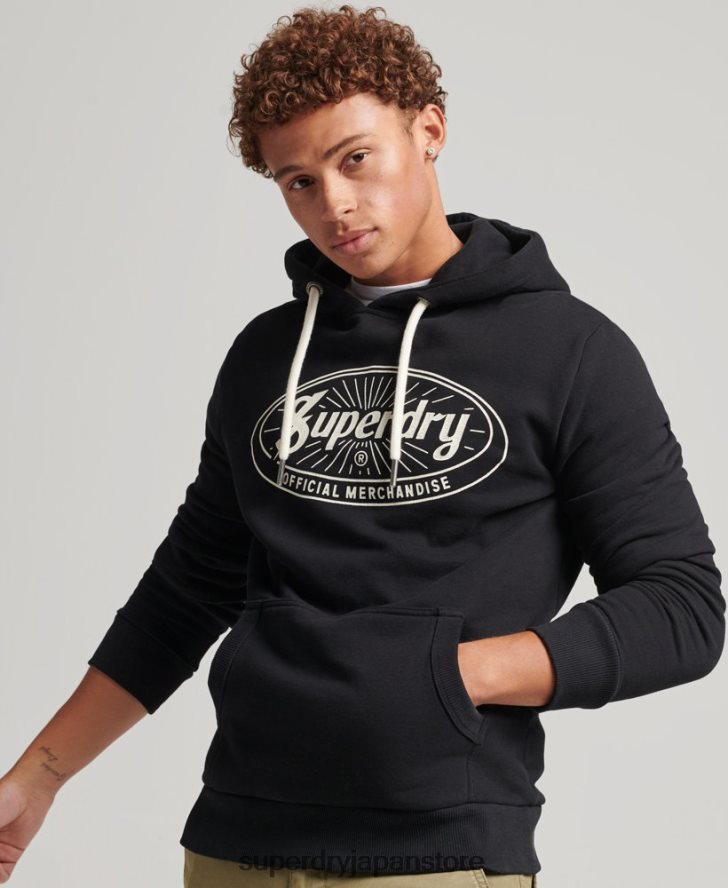 ヴィンテージ ライトニング ロゴ パーカー 男性 Superdry 衣類 濃い灰色 2J62PZ5166