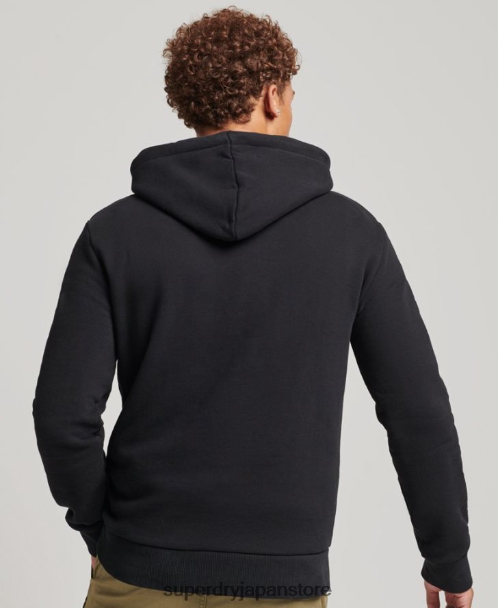 ヴィンテージ ライトニング ロゴ パーカー 男性 Superdry 衣類 濃い灰色 2J62PZ5166