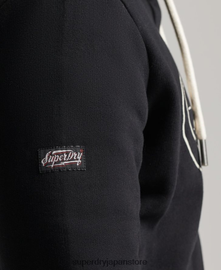 ヴィンテージ ライトニング ロゴ パーカー 男性 Superdry 衣類 濃い灰色 2J62PZ5166