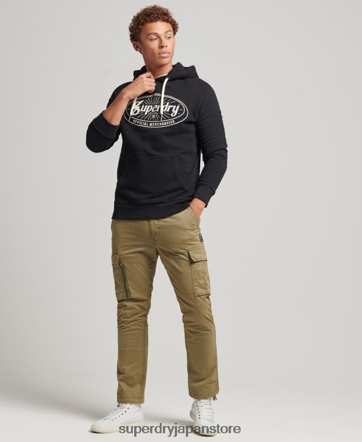 ヴィンテージ ライトニング ロゴ パーカー 男性 Superdry 衣類 濃い灰色 2J62PZ5166