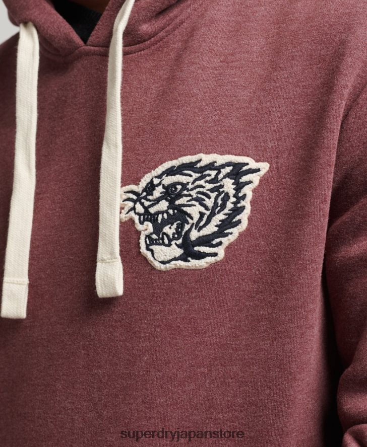 ヴィンテージスクリプトスタイルカレッジパーカー 男性 Superdry 衣類 赤 2J62PZ5167