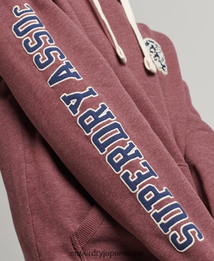 ヴィンテージスクリプトスタイルカレッジパーカー 男性 Superdry 衣類 赤 2J62PZ5167