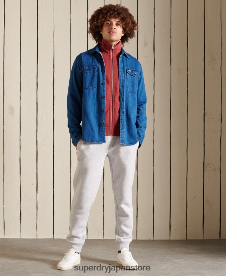 オーガニックコットン ヴィンテージロゴ ジップトラックトップ 男性 Superdry 衣類 赤 2J62PZ5168