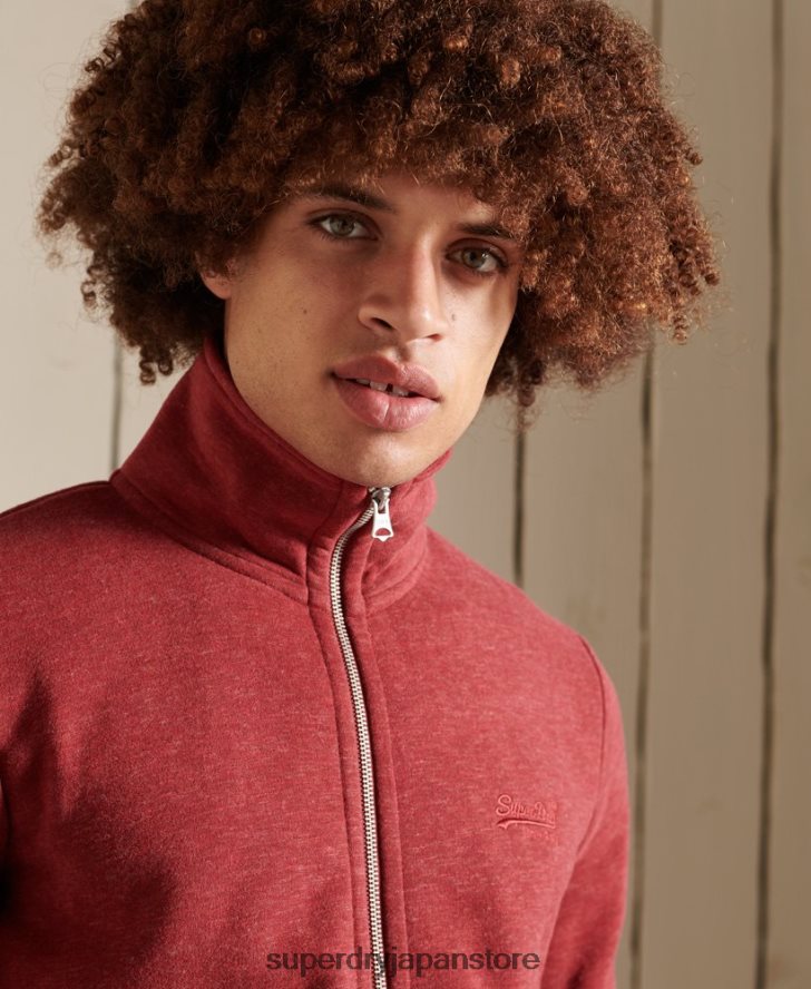 オーガニックコットン ヴィンテージロゴ ジップトラックトップ 男性 Superdry 衣類 赤 2J62PZ5168