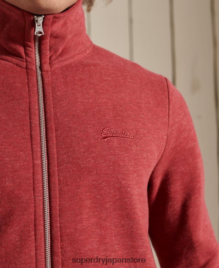 オーガニックコットン ヴィンテージロゴ ジップトラックトップ 男性 Superdry 衣類 赤 2J62PZ5168