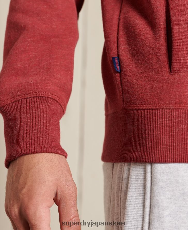 オーガニックコットン ヴィンテージロゴ ジップトラックトップ 男性 Superdry 衣類 赤 2J62PZ5168
