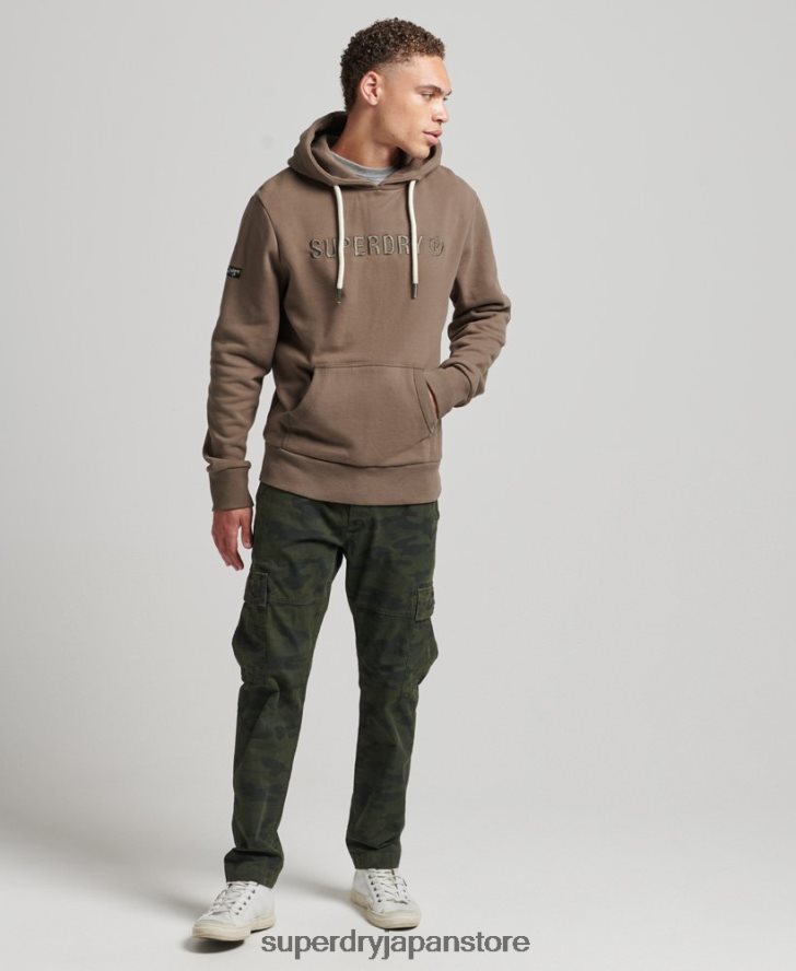 ヴィンテージコーポレーションロゴワークパーカー 男性 Superdry 衣類 カーキ 2J62PZ5170