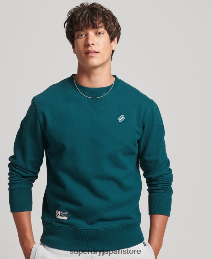 コード オーガニックコットン エッセンシャル クルー スウェットシャツ 男性 Superdry 衣類 青 2J62PZ5172