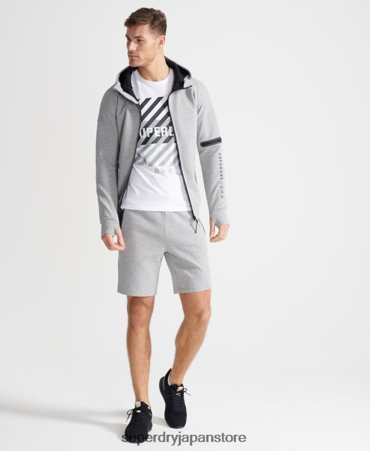 トレーニングジムテックジップパーカー 男性 Superdry 衣類 グレー 2J62PZ5176