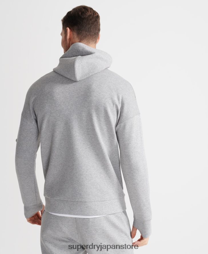 トレーニングジムテックジップパーカー 男性 Superdry 衣類 グレー 2J62PZ5176