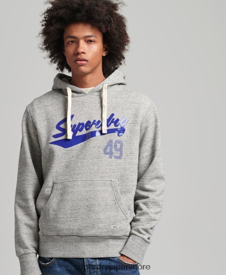 ヴィンテージ アスレチック シティ スクリプト パーカー 男性 Superdry 衣類 グレー 2J62PZ5178