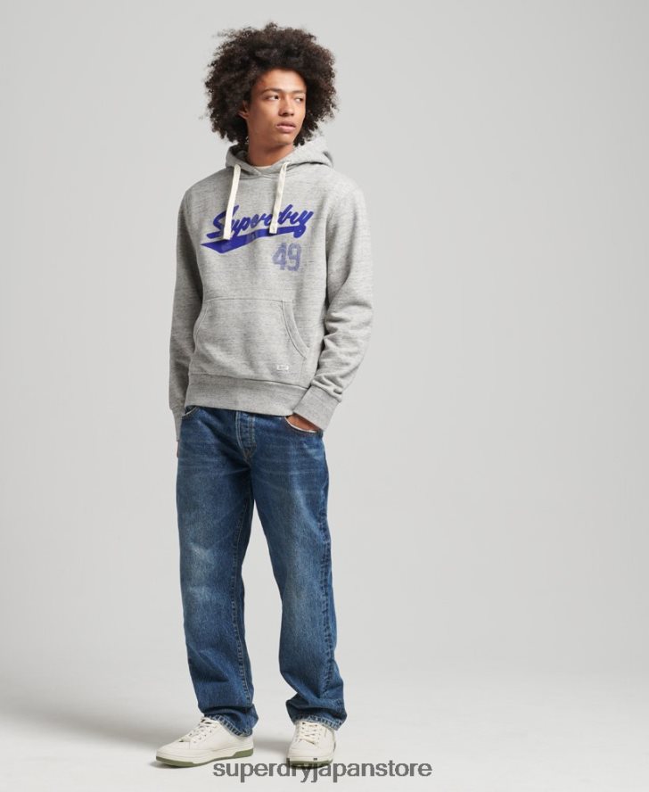 ヴィンテージ アスレチック シティ スクリプト パーカー 男性 Superdry 衣類 グレー 2J62PZ5178