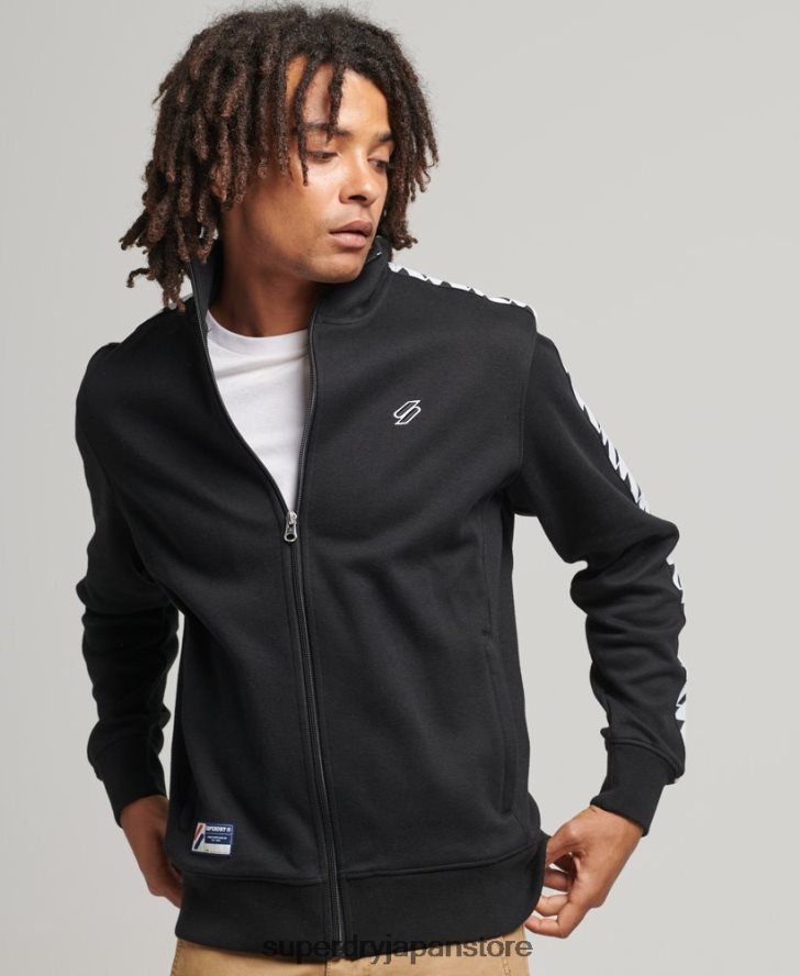 テープトラックトップ 男性 Superdry 衣類 黒 2J62PZ518