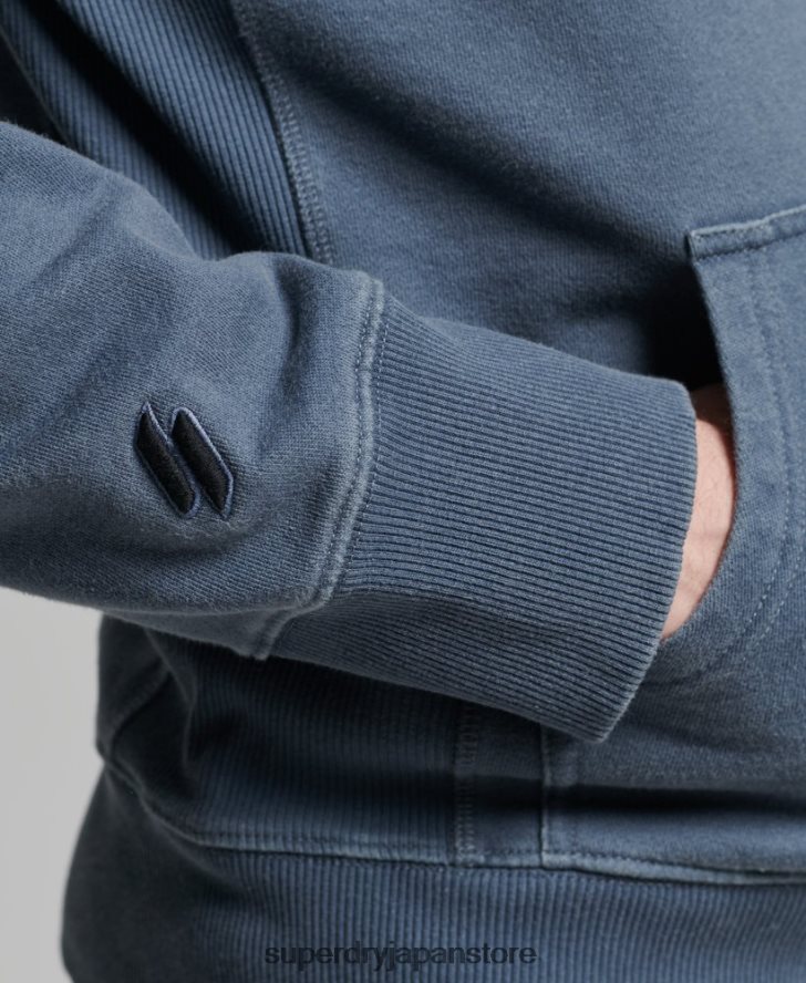 コードロゴガーメントダイルーズパーカー 男性 Superdry 衣類 海軍 2J62PZ5180