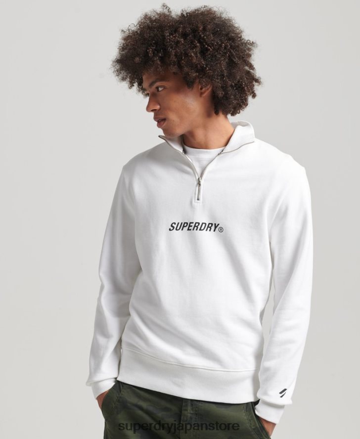 コードコアスポーツハーフジップスウェットシャツ 男性 Superdry 衣類 白 2J62PZ5182