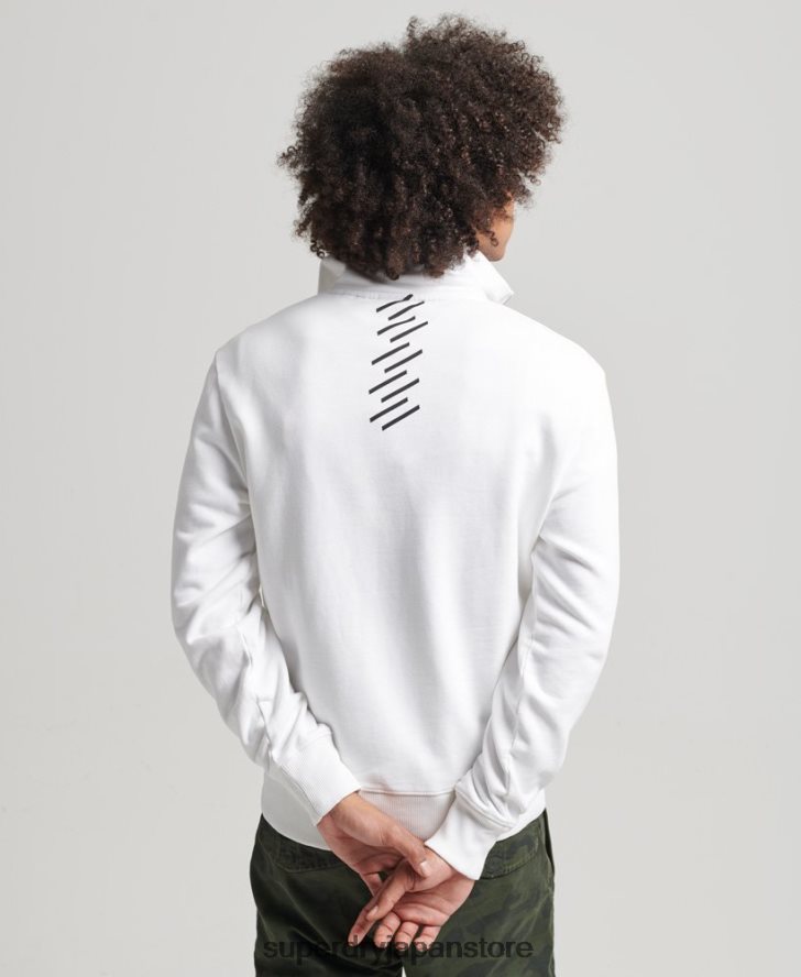 コードコアスポーツハーフジップスウェットシャツ 男性 Superdry 衣類 白 2J62PZ5182