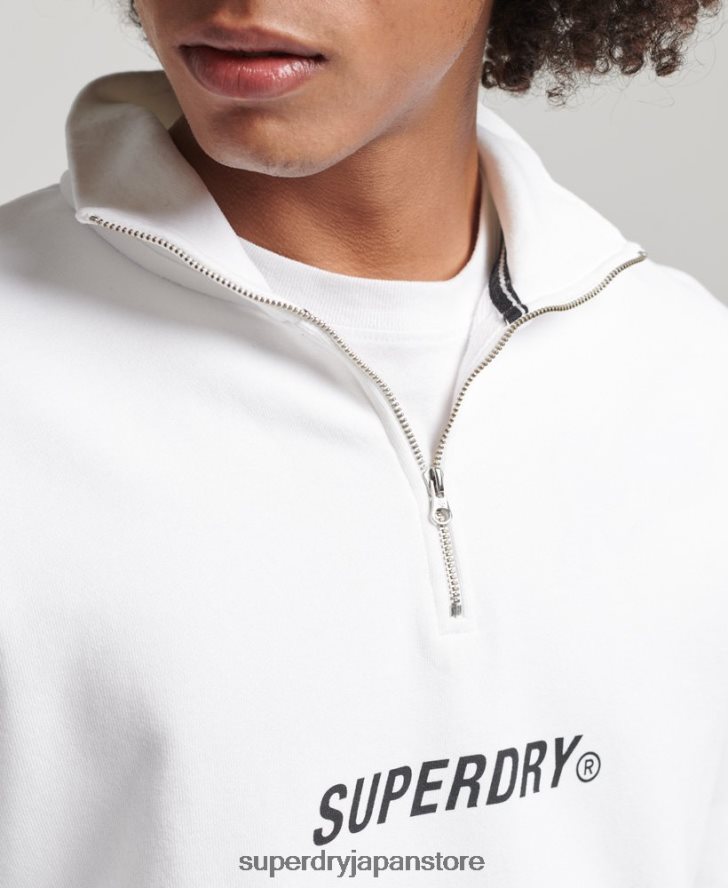 コードコアスポーツハーフジップスウェットシャツ 男性 Superdry 衣類 白 2J62PZ5182