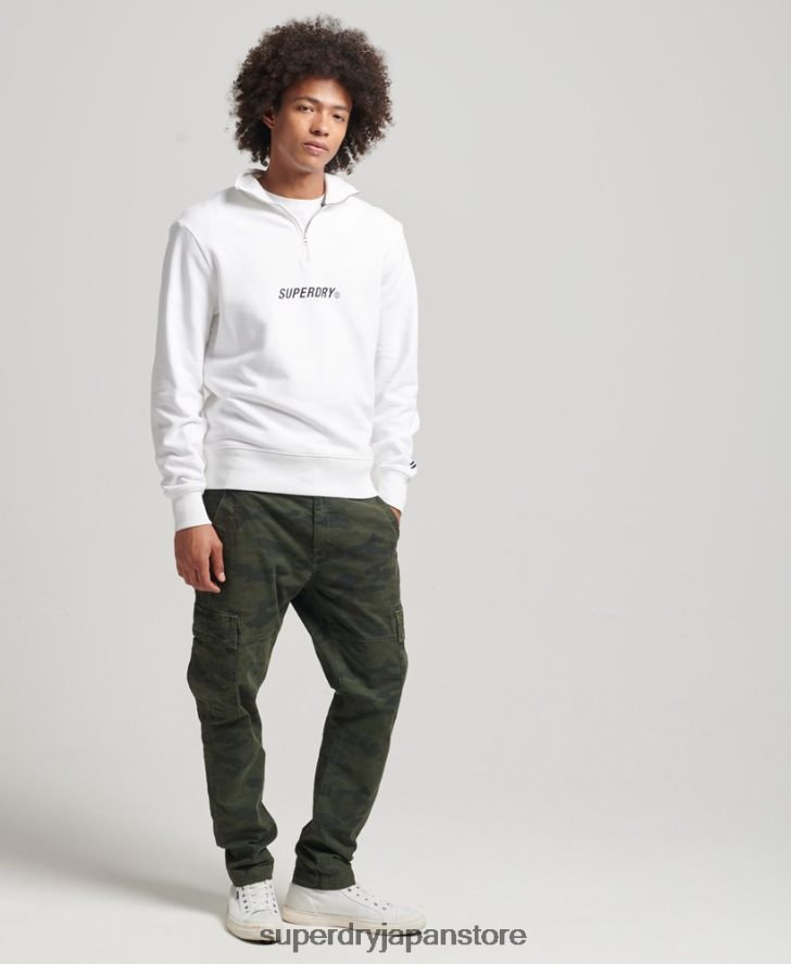 コードコアスポーツハーフジップスウェットシャツ 男性 Superdry 衣類 白 2J62PZ5182