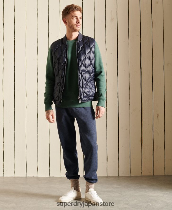 オーガニックコットン ヴィンテージロゴ クルースウェットシャツ 男性 Superdry 衣類 緑 2J62PZ5187