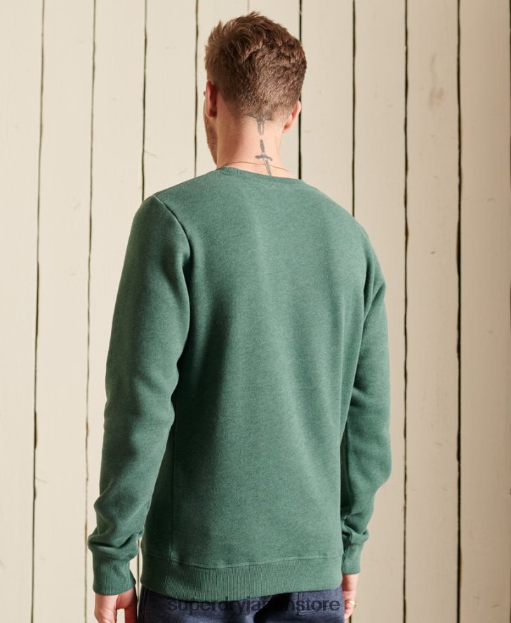 オーガニックコットン ヴィンテージロゴ クルースウェットシャツ 男性 Superdry 衣類 緑 2J62PZ5187