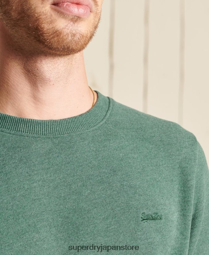 オーガニックコットン ヴィンテージロゴ クルースウェットシャツ 男性 Superdry 衣類 緑 2J62PZ5187