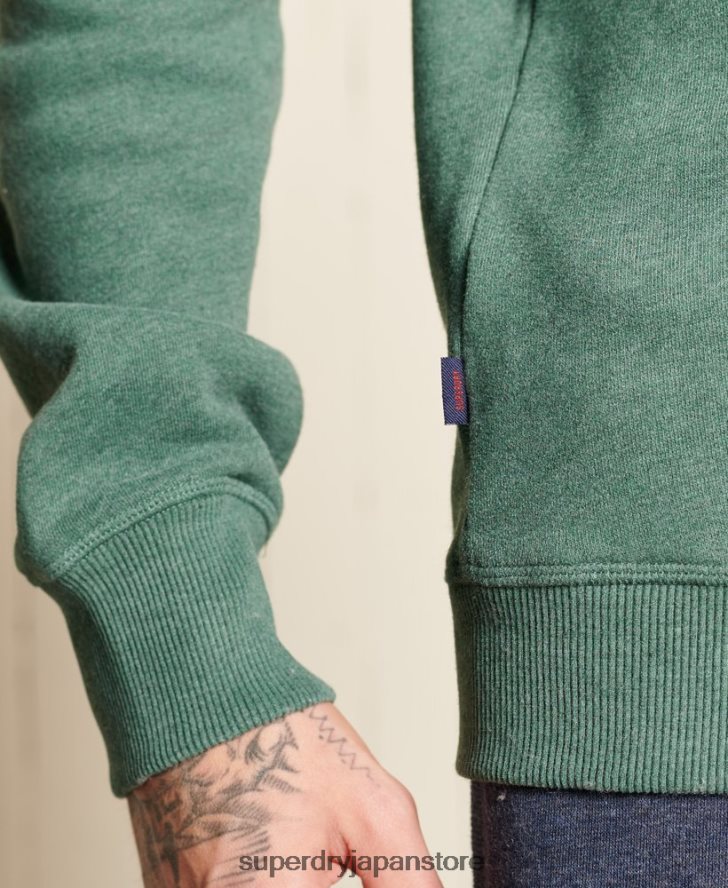 オーガニックコットン ヴィンテージロゴ クルースウェットシャツ 男性 Superdry 衣類 緑 2J62PZ5187