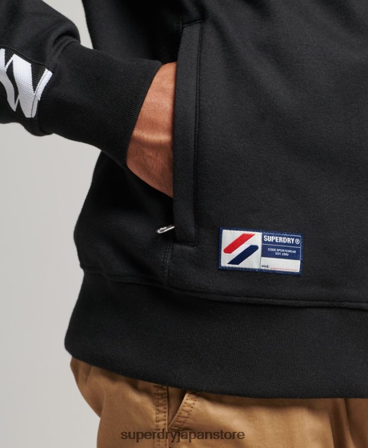 テープトラックトップ 男性 Superdry 衣類 黒 2J62PZ518