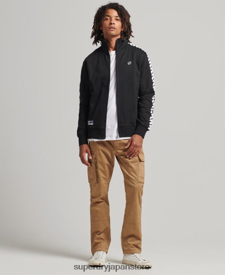 テープトラックトップ 男性 Superdry 衣類 黒 2J62PZ518