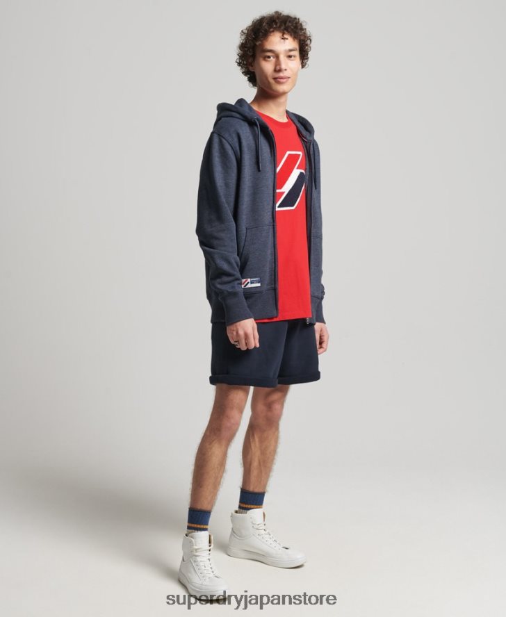オーガニックコットン コードエッセンシャル ジップパーカー 男性 Superdry 衣類 海軍 2J62PZ5190