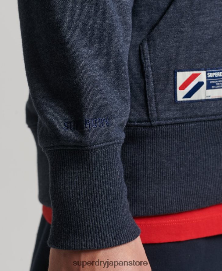 オーガニックコットン コードエッセンシャル ジップパーカー 男性 Superdry 衣類 海軍 2J62PZ5190
