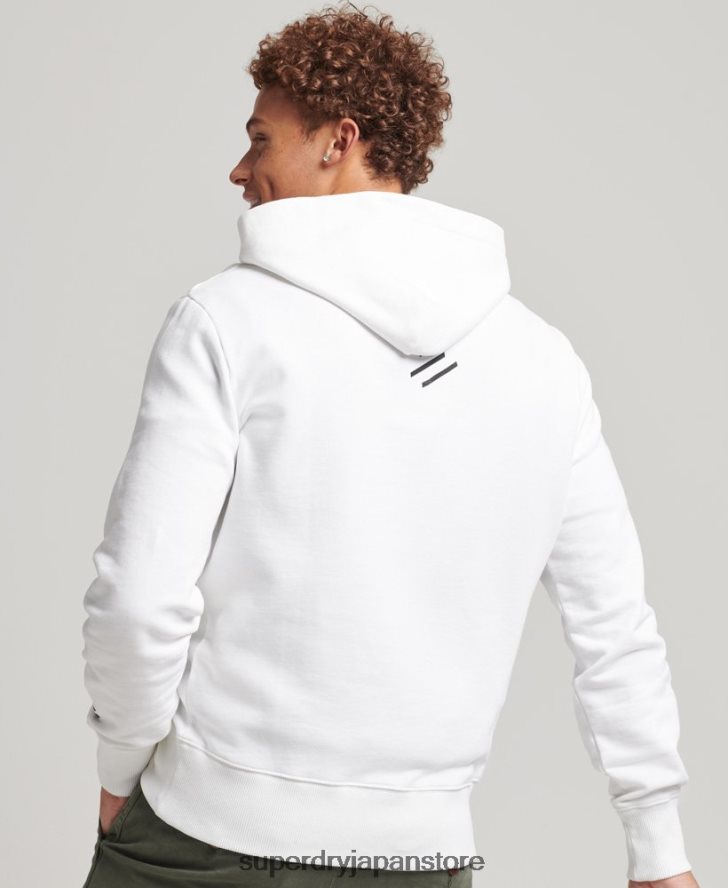 コードコアスポーツパーカー 男性 Superdry 衣類 白 2J62PZ5191