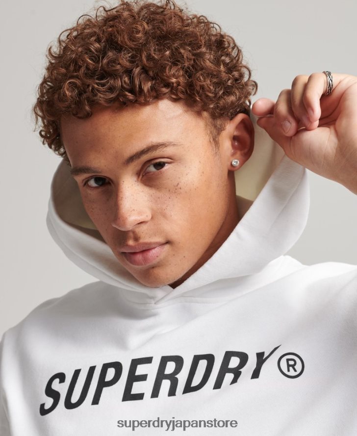 コードコアスポーツパーカー 男性 Superdry 衣類 白 2J62PZ5191