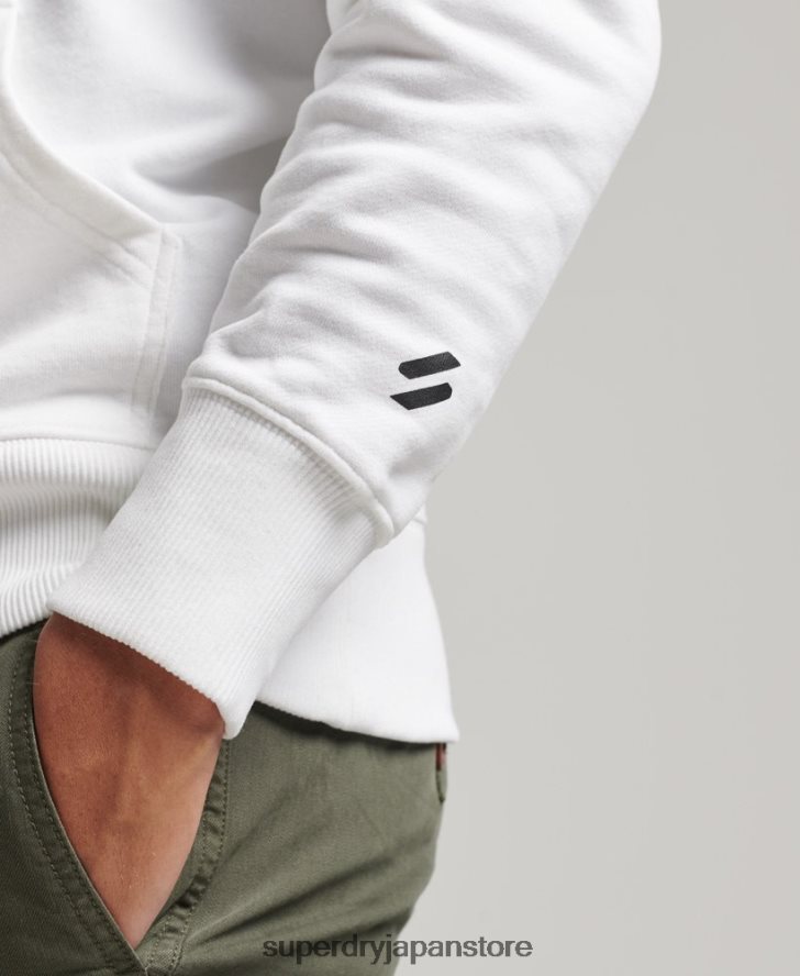 コードコアスポーツパーカー 男性 Superdry 衣類 白 2J62PZ5191