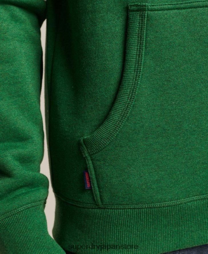 オーガニックコットンのヴィンテージロゴ刺繍パーカー 男性 Superdry 衣類 緑 2J62PZ5192