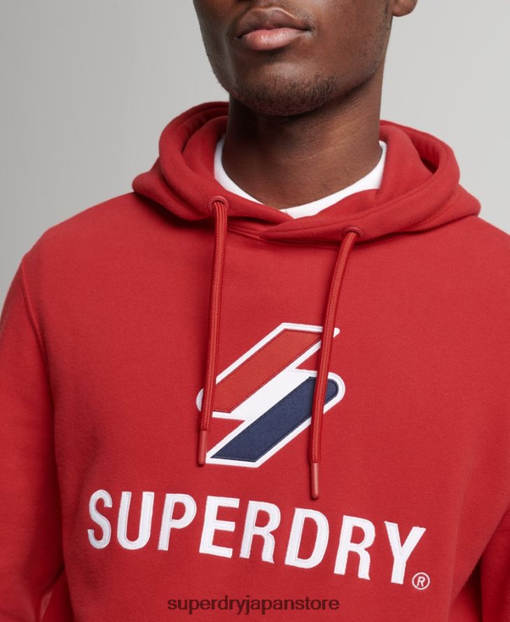 スタックアップリケロゴパーカー 男性 Superdry 衣類 赤 2J62PZ5194