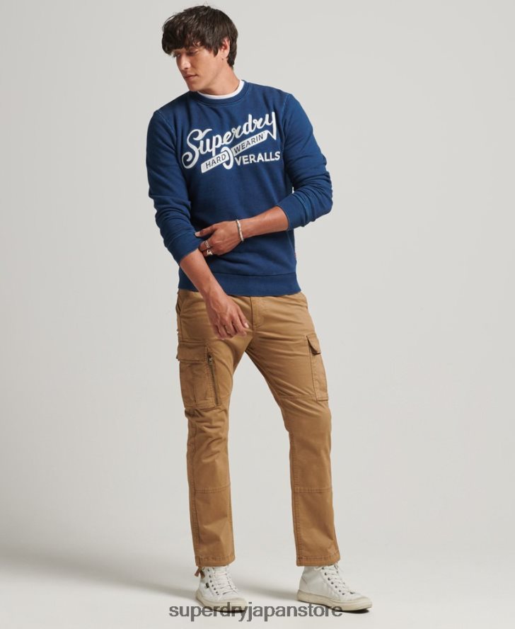 ウォールサインクルースウェットシャツ 男性 Superdry 衣類 青 2J62PZ5198