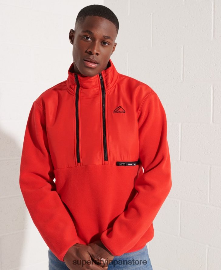 マウンテンスポーツフリースハーフジップジャケット 男性 Superdry 衣類 赤 2J62PZ5199