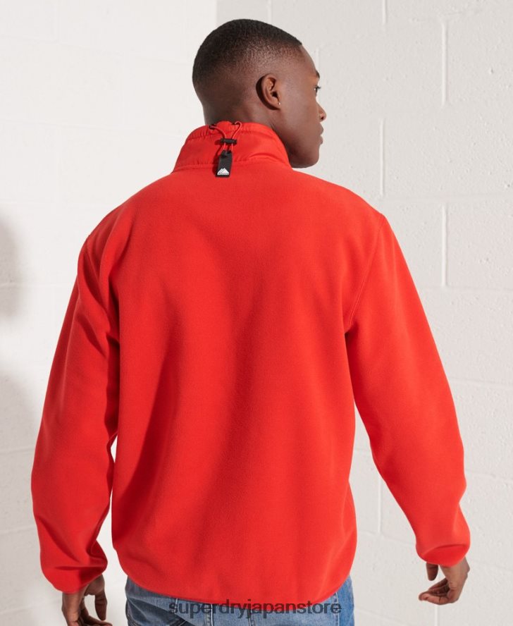 マウンテンスポーツフリースハーフジップジャケット 男性 Superdry 衣類 赤 2J62PZ5199