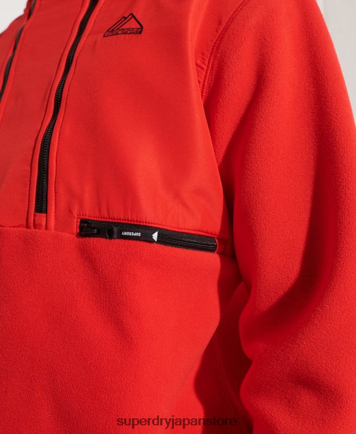 マウンテンスポーツフリースハーフジップジャケット 男性 Superdry 衣類 赤 2J62PZ5199