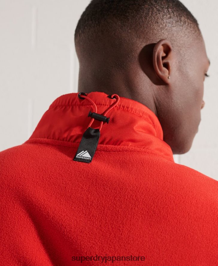 マウンテンスポーツフリースハーフジップジャケット 男性 Superdry 衣類 赤 2J62PZ5199