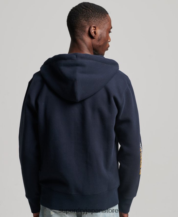 コードスポーツウェアジップパーカー 男性 Superdry 衣類 海軍 2J62PZ519