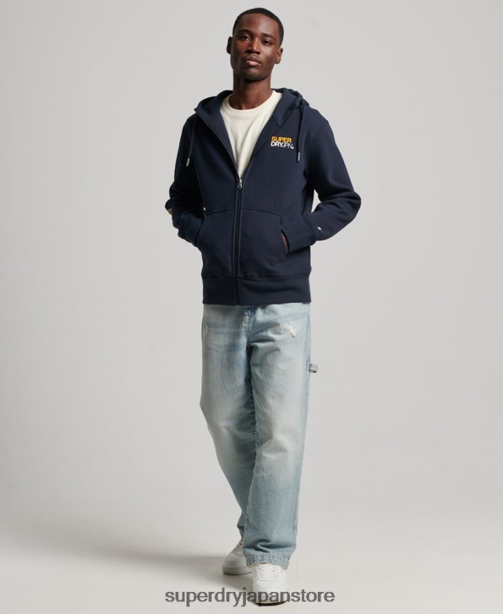 コードスポーツウェアジップパーカー 男性 Superdry 衣類 海軍 2J62PZ519