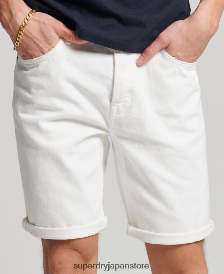 ストレートショーツ 男性 Superdry 衣類 白 2J62PZ52