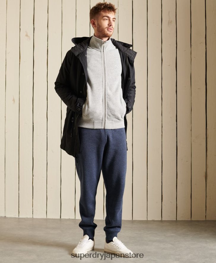 オーガニックコットン ヴィンテージロゴ ジップトラックトップ 男性 Superdry 衣類 グレー 2J62PZ5201