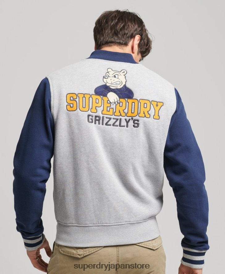 ヴィンテージ カレッジ ボンバー ジャケット 男性 Superdry 衣類 海軍 2J62PZ5202
