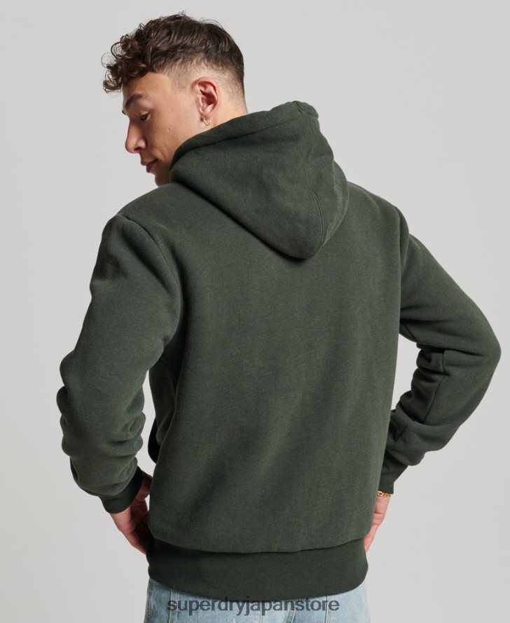 エッセンシャルボーグ裏地付きジップパーカー 男性 Superdry 衣類 緑 2J62PZ5204